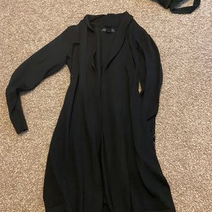 black cardigan sweater